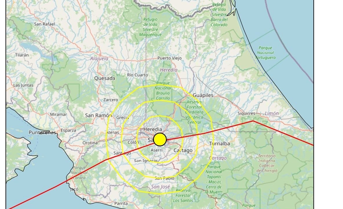 RSN confirma sismo de magnitud 5,3 al norte de Cascajal de Coronado